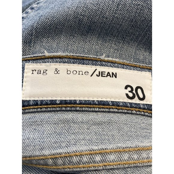 Rag & Bone Women’s Straight Leg Medium Wash Jeans Raw Hem Size 30 - Picture 6 of 9